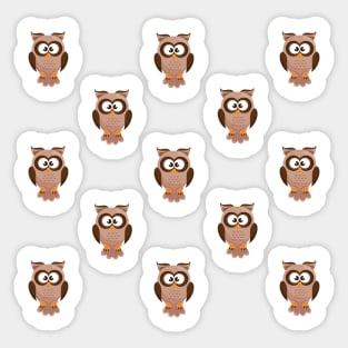 Brown owl pattern Sticker